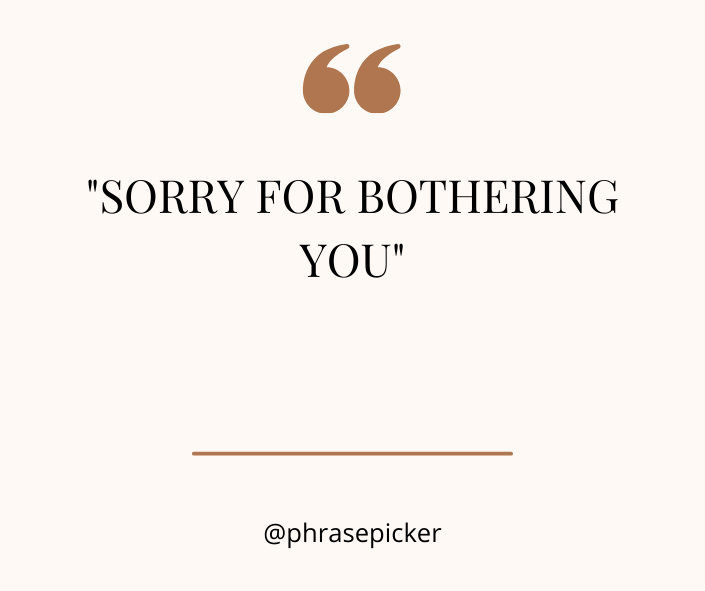 Sorry For Bothering You Again Email sorry for bothering you